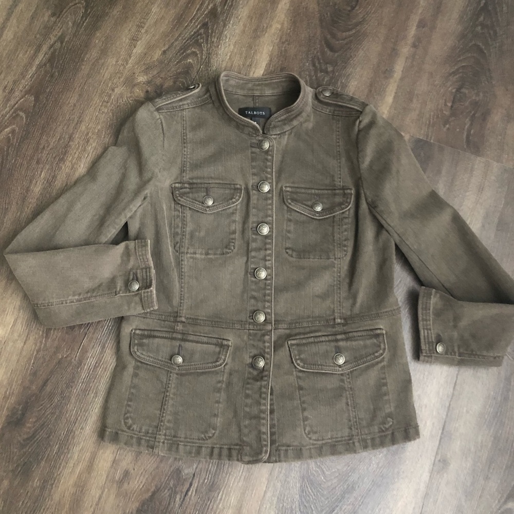 Brown jean jacket.